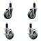 Service Caster 4'' SS Gray Poly Wheel Swivel 1-1/4'' Expanding Stem Caster Set 2 Brakes, 4PK SCC-SSEX20S414-PPUB-2-TLB-2-114 - alternate 1